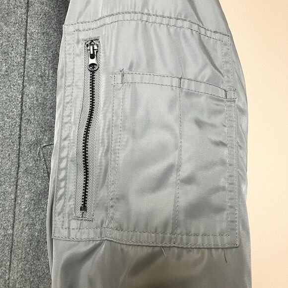 Pacsun Varsity Bomber Jacket Coat Women's Small Gray Oversized - Picture 4 of 7